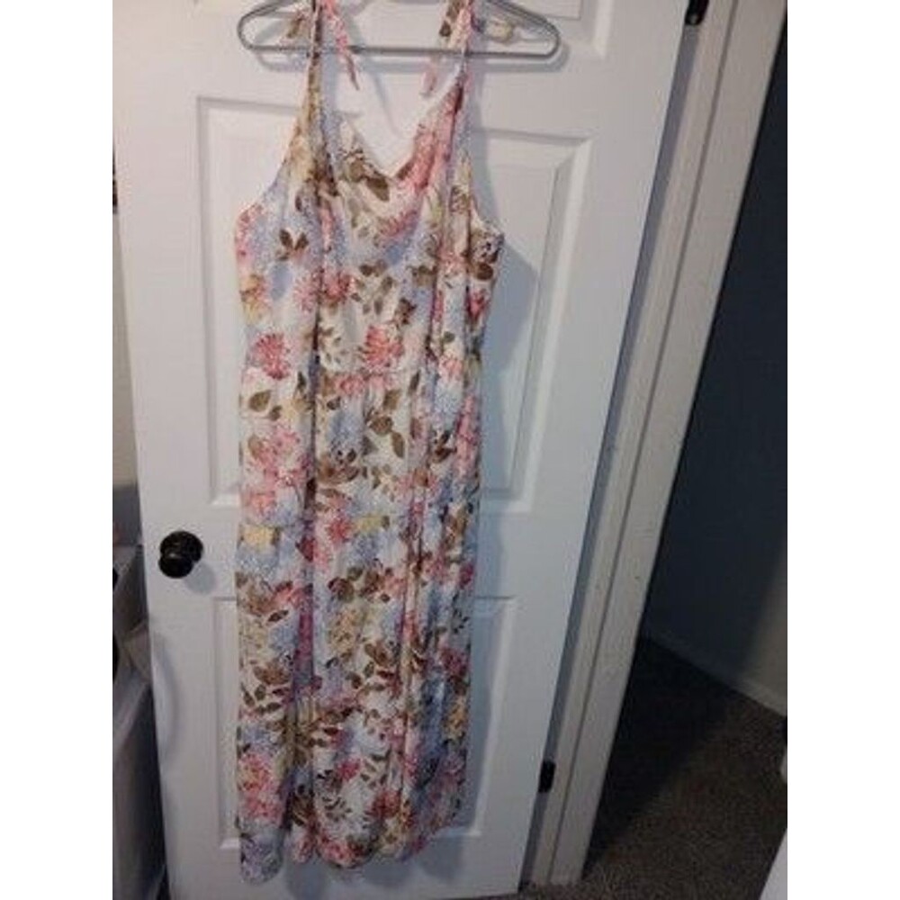 NWT Lane Bryant Womens 26 3X Floral Strapless Long Dress Plus Size Summer